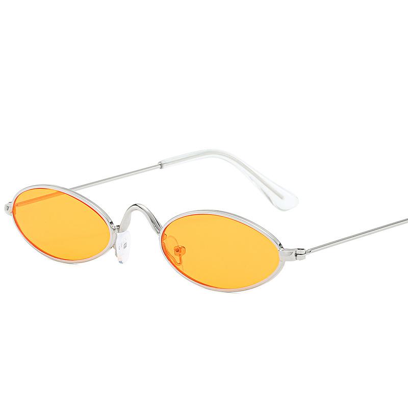 European and American small frame oval sunglasses metal marine sunglasses trendy street fashion glasses