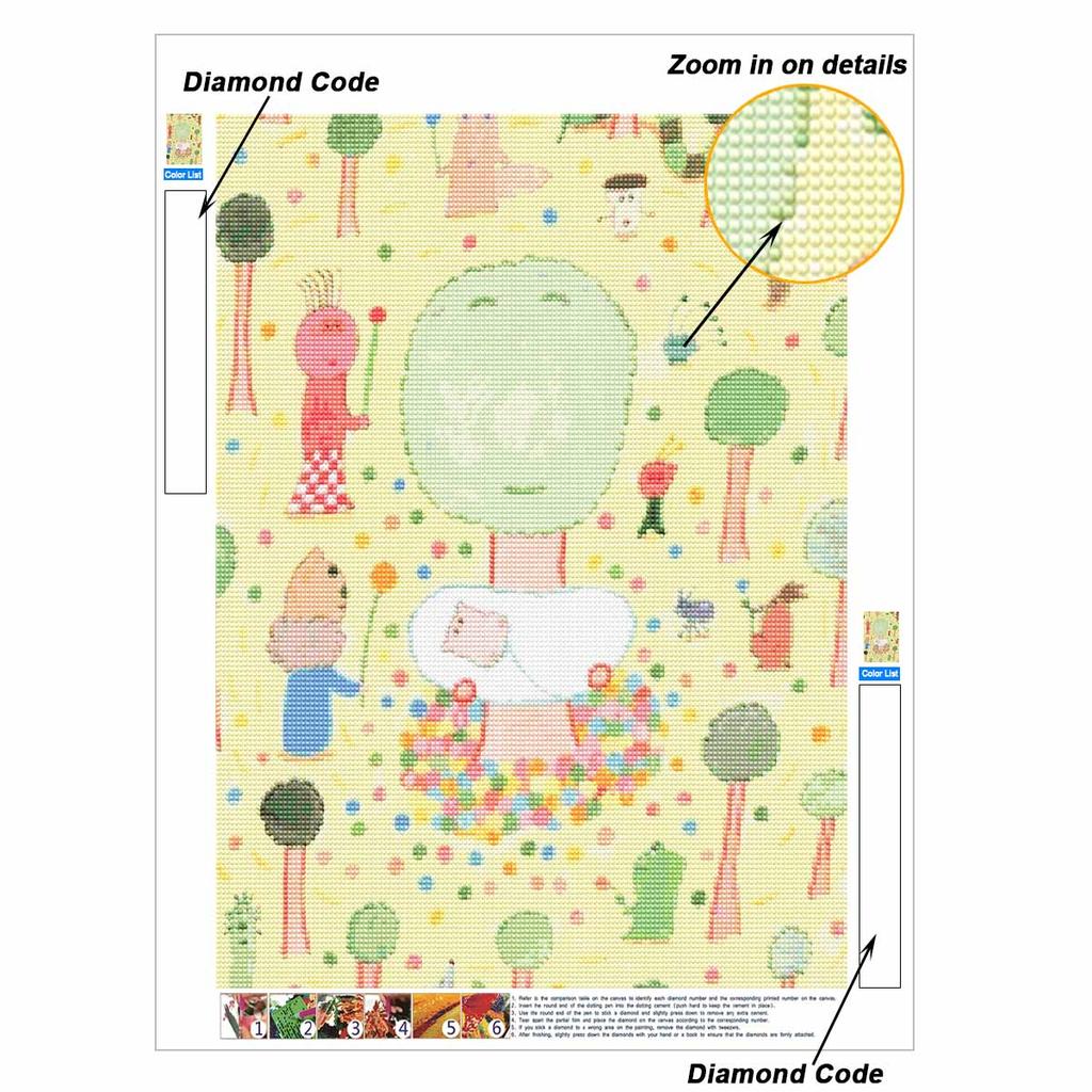 DIY Diamond Art Kit for Beginners Abstract Tree Forest Round Drill Full Drill Rhinestones Embroidery 30x40cm Home Wall Decor Gift for Adults
