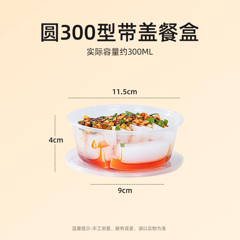 Temeiju Disposable Round Takeout Bowls with Lids