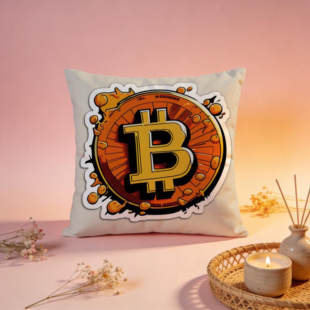 Stylish BBitcoinable Cushion Cover Comfortable Durable Pillow Cover MultiScene for Home Office Car Sofa