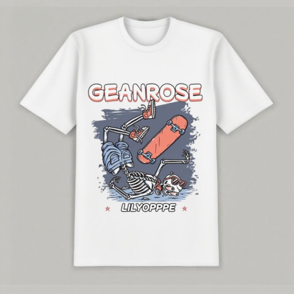 Nové pouliční stylové prodyšné tričko Trendový potisk Vznikající umění Denní styl Bavlna Krátký rukáv Pánské Pár Módní Značka Topy