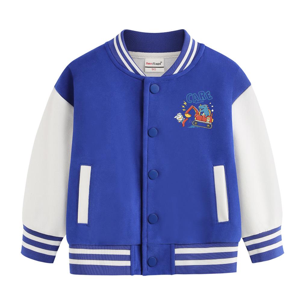 Boys Casual Spring/Autumn Jacket: Plus Velvet Thickened Baseball Style for Small/Medium Kids 110 cm