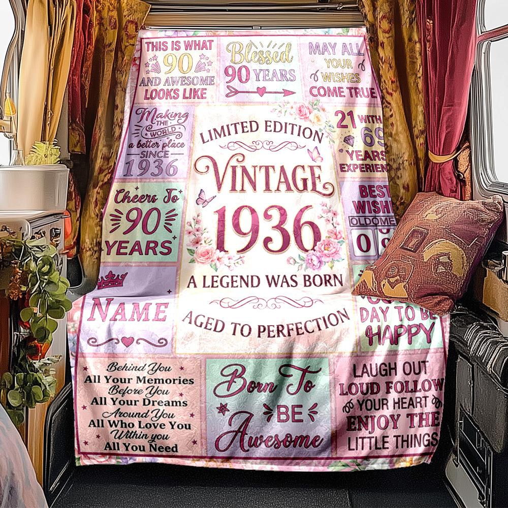 Vintage 1936 Celebration Lightweight Blanket Soft Cozy Perfect For Sofa Couch Office Bed Picnics Ideal For All Seasons Modern Style Ideal Gift For
