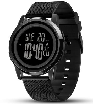 BUREI Men's Digital Watch, Luminous, Waterproof, Date Display, Black, Outdoor, Large, Easy-to-Read, Multi-Function Stopwatch