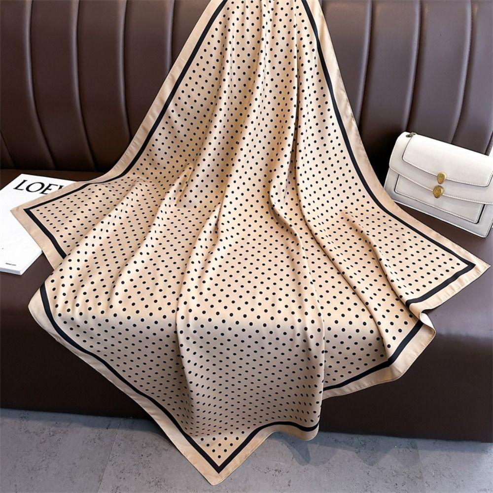 Spring Dot Print Silk Scarf Soft Women Shawl Simple Women's Scarf Headkerchief