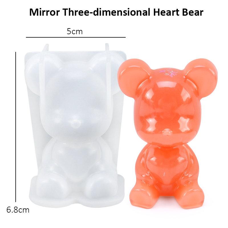Stereoscopic Animal Resin Molds Silicone Bear Casting Molds Epoxy Resin Mold for Keychains DIY Handmade Resin Jewelry Supplies