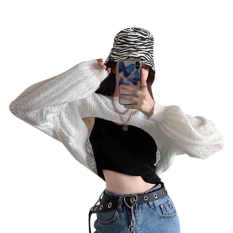 Корейские топы с длинными рукавами, блузка, короткая, многослойная, дышащая, узор