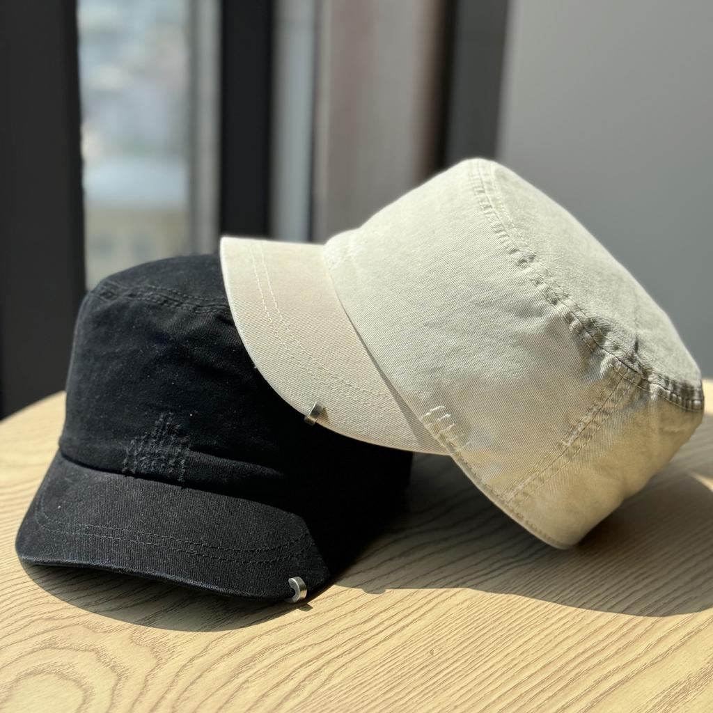 British Style New Star Beret Women's Spring and Autumn Large Head Circumference Flat Top Navy Hat Retro Face-showing Little Painter Hat