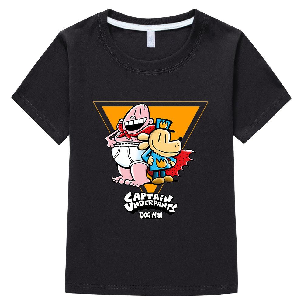 

Dog Man 100%Cotton Cartoon Children s T-Shirt 2-12Y Anime Print Kids Tee Cute Boys Girls Tops O-Neck Short Sleeve Summer Toddler 100 чёрный