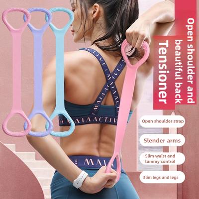 1Pc Elastic Belt Home Fitness Equipment Women Open Shoulder Back Rope Elastic Belt Open Stretching Practice Tensioner Yoga Tools