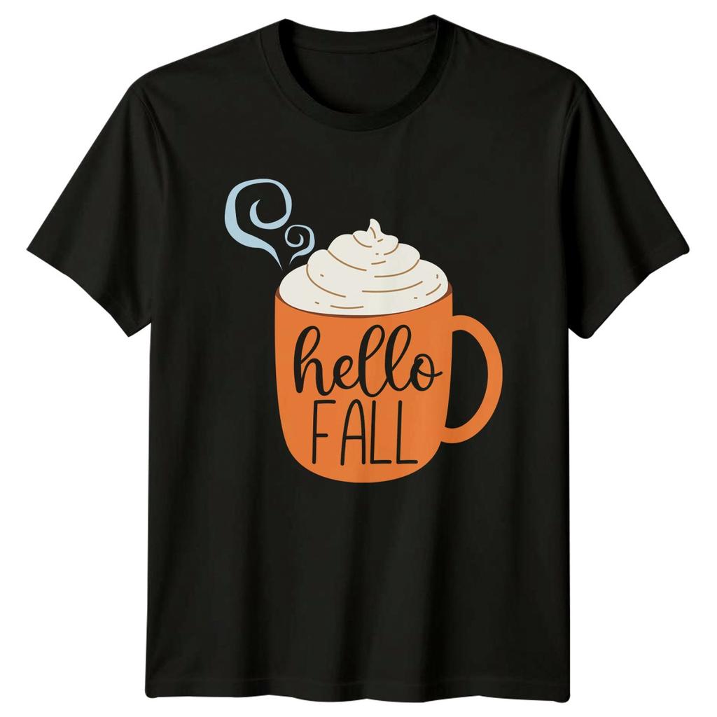 Hello Fall TShirt Cozy Drinks Autumn