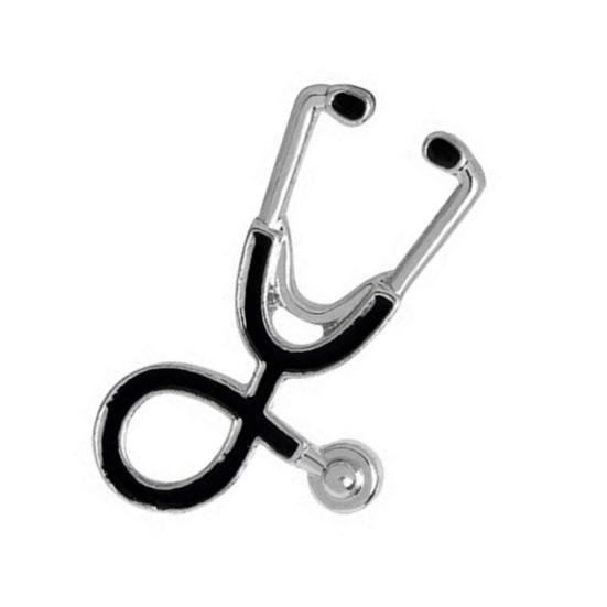 Kreatywna przypinka broszka w kształcie stetoskopu biżuteria unisex prezent dla pielęgniarki lekarza