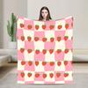 Pink Strawberry Blanket Warm Soft Funny Plush Throw Blanket For Couch Bed Decorative Flannel Bedspread Bed Cover