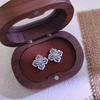 S925 pure silver clover jewelry with brushed craftsmanship, gemstone necklace, ring, earring, fashionable and luxurious women's gift, high-end jewelry