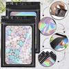 500Pcs Holographic Ziplock Bags Plastic Laser Iridescent Zip Bags for Manicure Eyelash Display Earrings Ring Jewelry Storage Bag