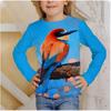 Children's Animal Series 3D Digital Printing Girl Fashion Trend Round Neck Long Sleeved T-shirt