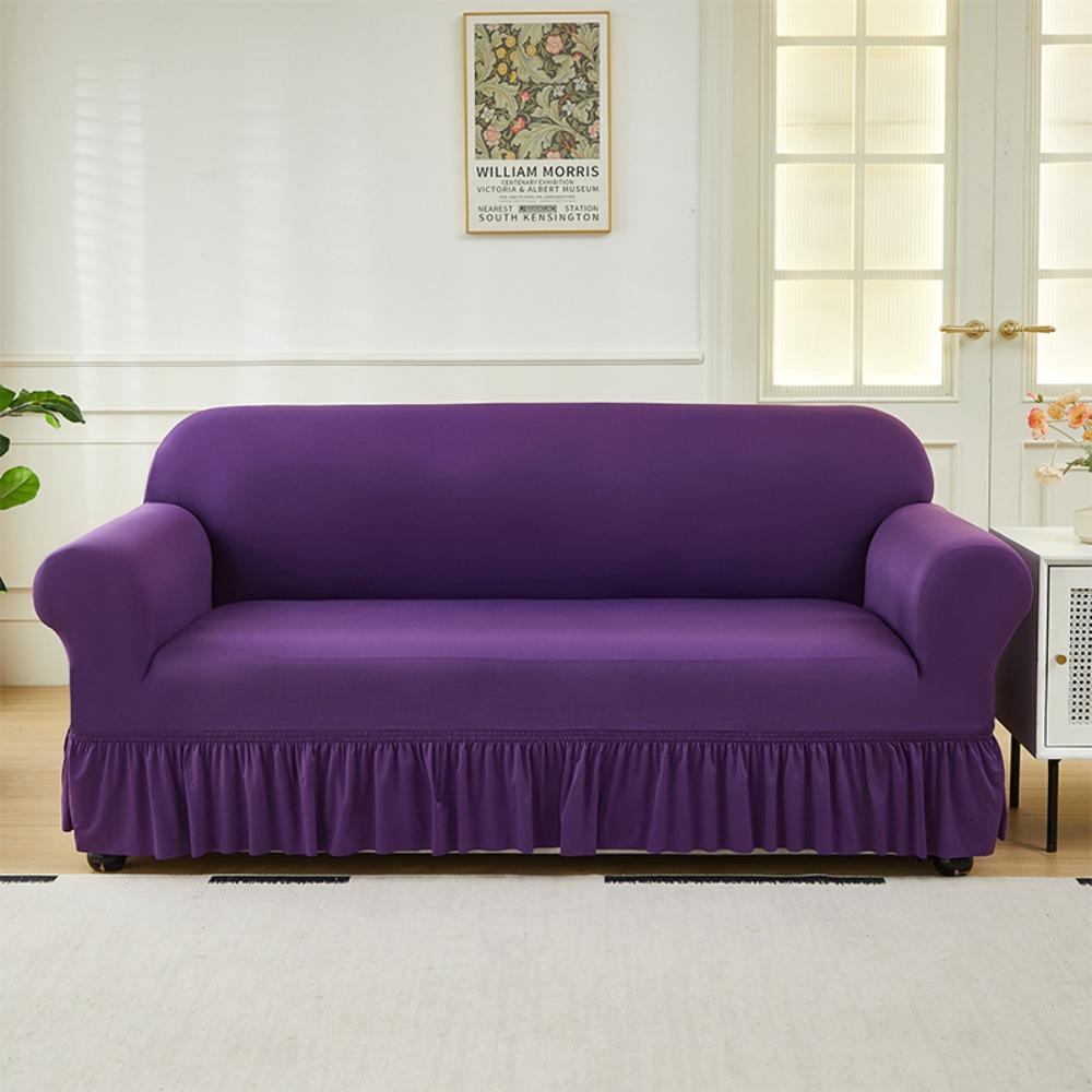 Full Cover Sofa Slipcover Stretchable Couch Cover with Skirt Home Decor Living Room Furniture Protector