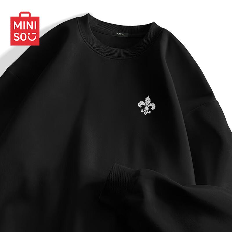 MINISO Men's American Style Crew Neck Graphic Sweatshirt