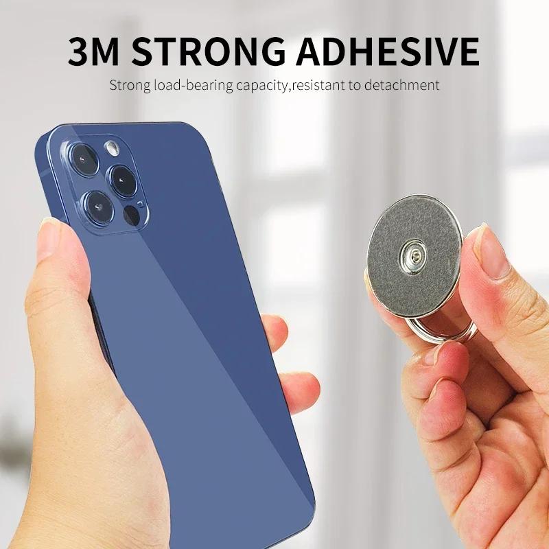 Mobile Phone Finger Ring Stand Holder Rotation Folding Back Stickers Desktop Grip for IPhone 15 14 Pro Max Huawei Samsung Xiaomi