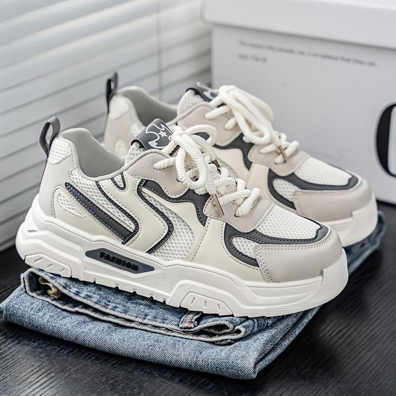 Neue Mode Herren Vier Jahreszeiten Bequeme Dicke Sohle Schuhe Studenten Jungen Trendige Weiche Sohle Atmungsaktive Lässige Lauf-Sneaker