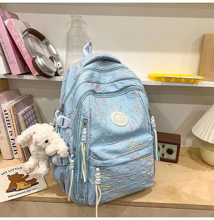 School Bag New High Value Ins Japanese Backpack Cute Casual Simple Large Capacity School Bag Versatile Commuter Make-up Bag