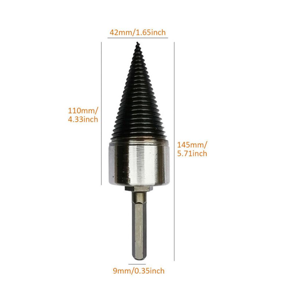 4pcs Firewood Drill Bit Log Screw Splitter Splitting Tool With Handle 42mm Carbon Steel Driver Garden Wood Hot