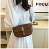 Trendy Pu Leather Saddle Bag Vintage Style Single Shoulder Underarm Bag For Everyday Use