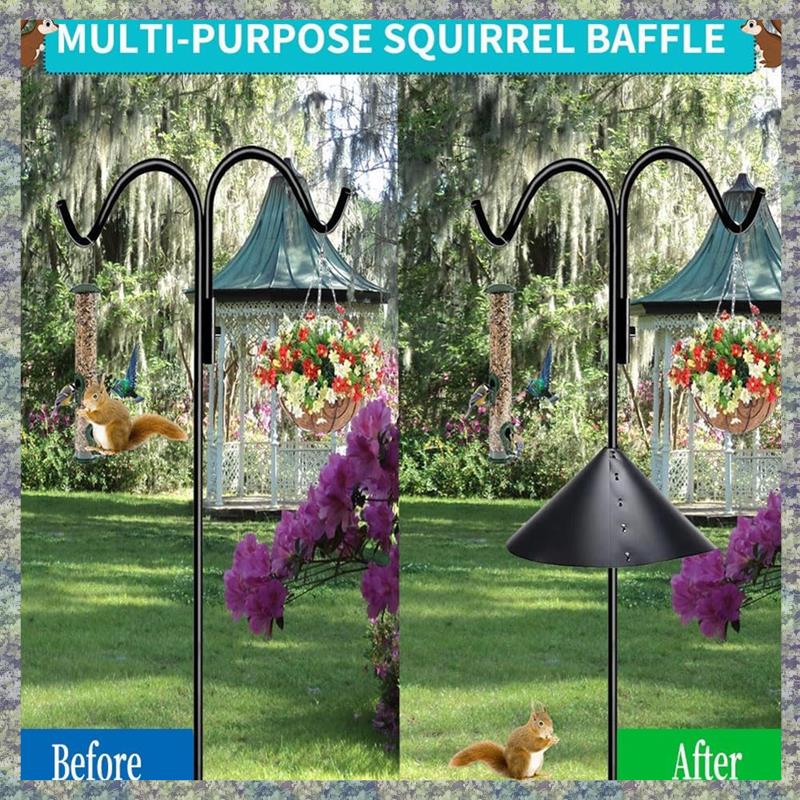 

WON 2Pack 18Inch Large Wrap Around Squirrel Baffle For Outdoor Bird Feeder Accessories Bird Feeder Accessories чорний