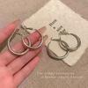 Silver plain ring large earrings female cold wind niche versatile explosion circle earrings high-end earrings wholesale