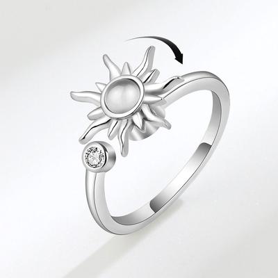 Neujahrs-Transferring, drehbarer Sonnenblumenring, drehbarer Ring, weiblicher Anti-Kompressionsring mit langsamer Kraft