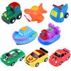 NUOLUX 8PCS Boat Vehicle Aircraft Bath Toys Squeeze Sound Bathtime Bath Squirt Toys for Baby or Kids
