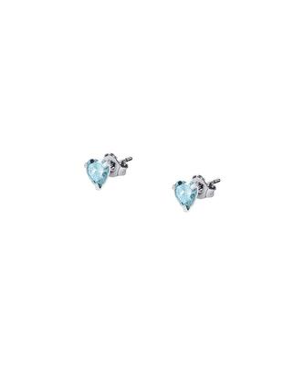 Silver Earrings With Light Blue Zircons LPS01AWV29 For Women