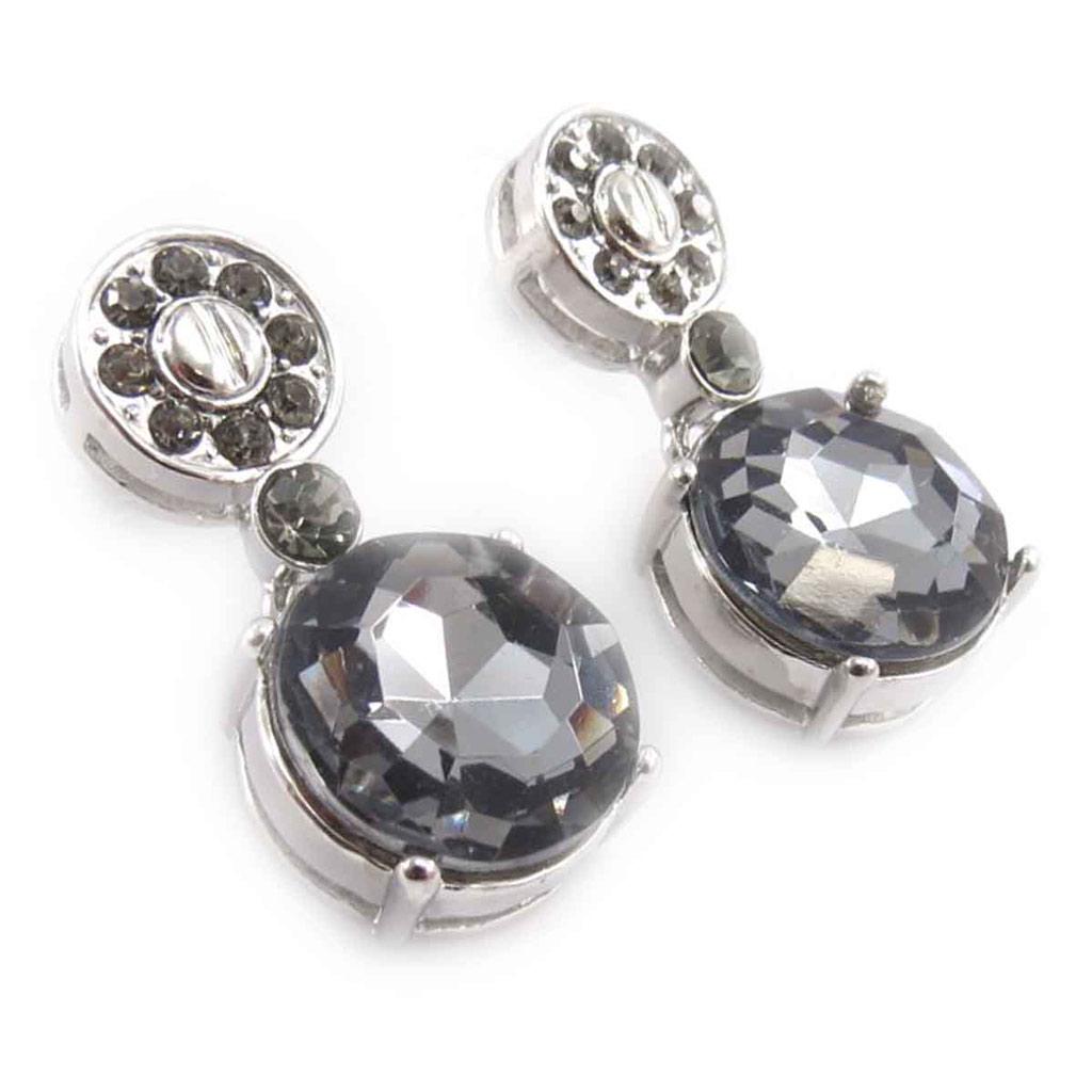 Les Trésors De Lily [J8124] - Gray 'Sissi' Designer Earrings