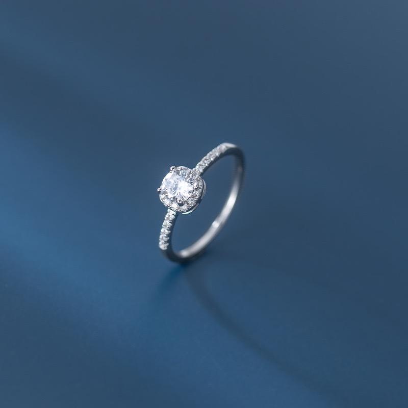 Xiaomi 925 Sterling Silver Zircon Rings For Women Geometric Fine Jewelry Finger Adjustable Geometric CZ  Ring For Party Birthday Gift