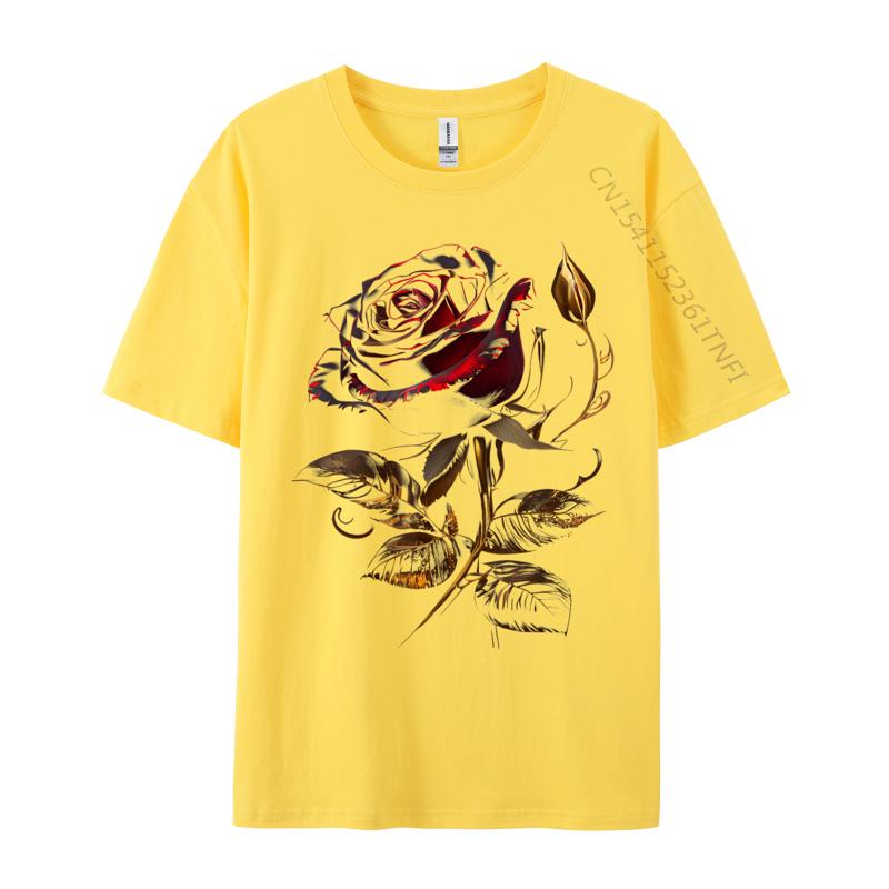 Deep Red Rose Black And Gold for Normal Man 2024 New Design Luxury Designer T-Shirts Cotton Fabric Men Tshirt Europe Tees