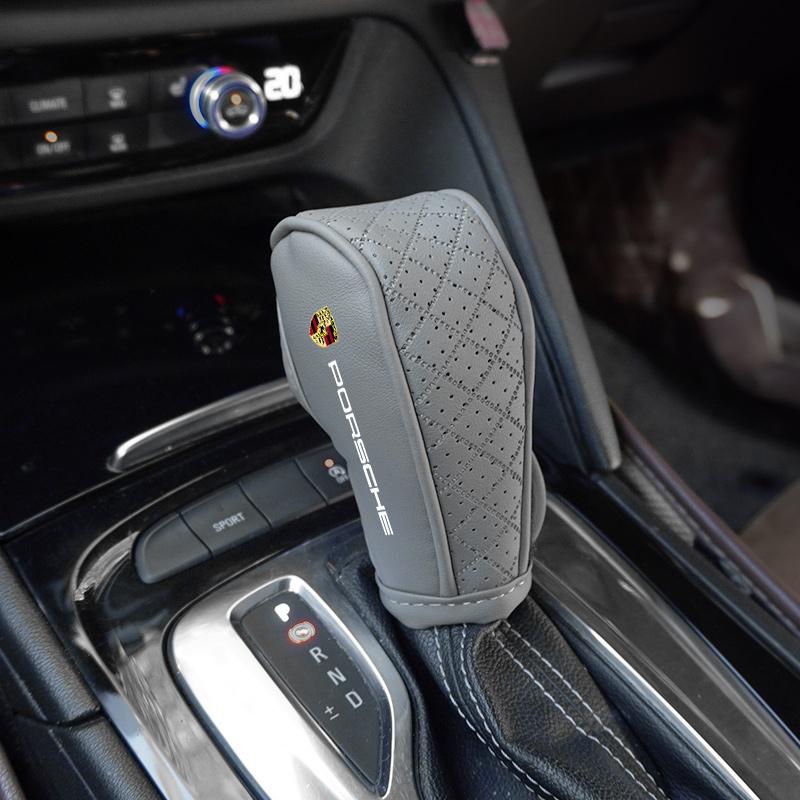 Leder Schalthebelgriff Abdeckung Handbremse Schutzhülle Für Porsche 911 Cayenne Carrera-GT 928 Panamera Boxster Macan 918