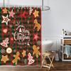 1pc Christmas Gingerbread Print Waterproof Holiday Shower Curtain Bathe Partition Privacy Multi Size 12 Hooks Easy Installation
