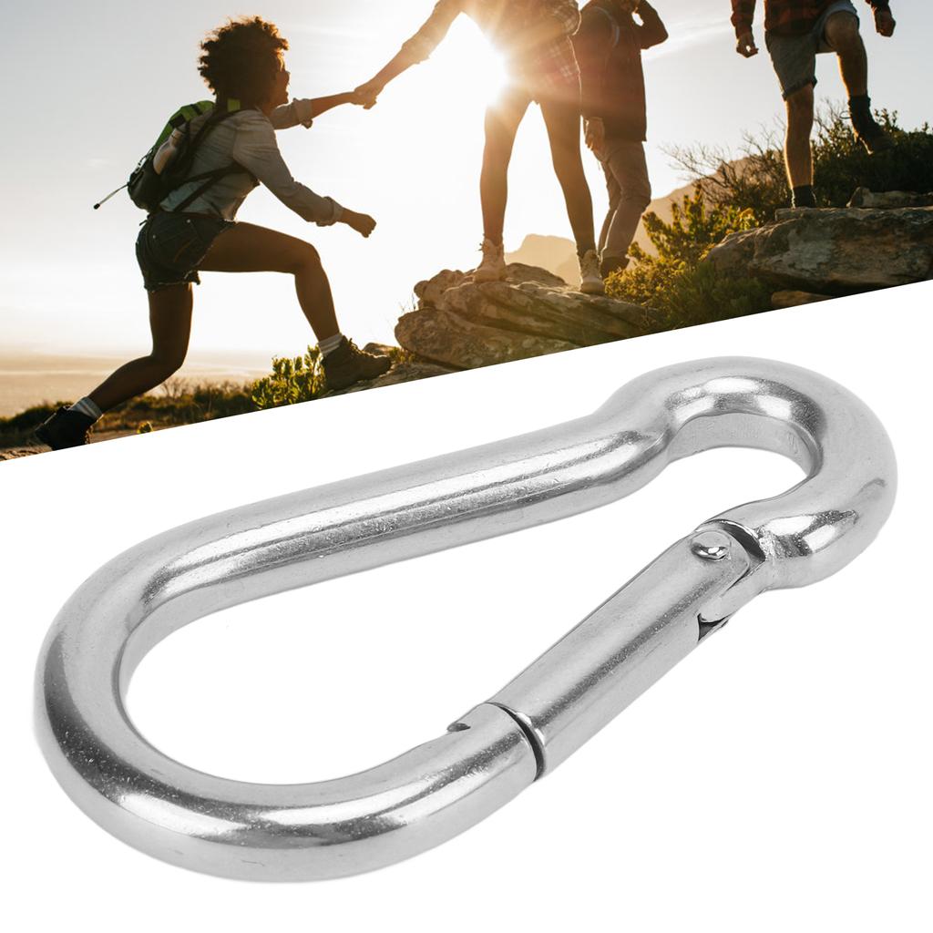 12er Set Edelstahl Federkarabiner Rostfester Schlüsselanhänger Schnellverbindung Schloss Schnalle 8x80mm