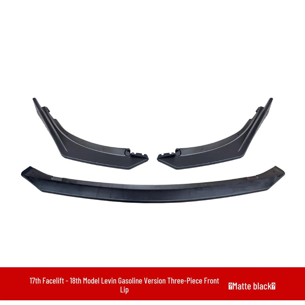 Toyota Levin 17-18 Front & Rear Body Kit: Modified Splitter, Bumper Lip, Spoilers, and Side Skirts.