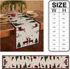 Christmas Elk Deer Holly Tree Linen Table Runner Dresser Scarves Reindeer Xmas Kitchen Dining Table Runner Navidad Decorations
