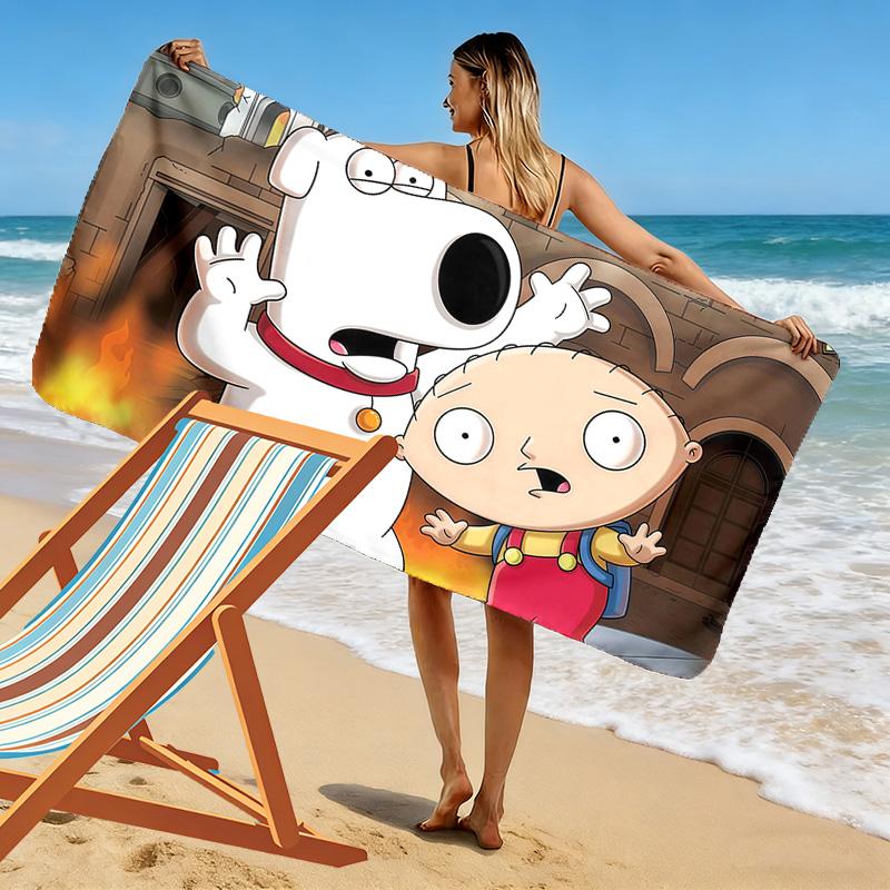 Family Guy Print Beach Towel, Large Soft Quick Dry Towel for Beach Camping Swimming