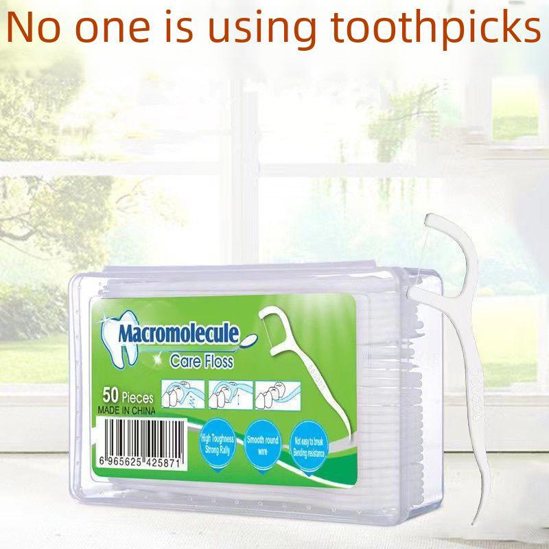 50-Piece High-Tensile Ultra-Fine Dental Floss Sticks with Logo for Oral Care