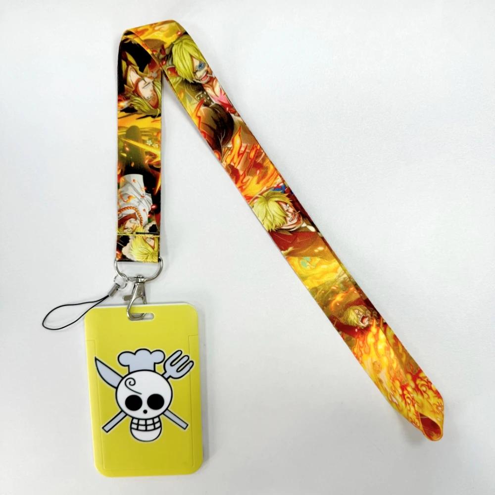 Lanyards Keychain Animated Cartoon Badge Holder ID Credit Card Pass Hang Rope Lanyard For Keys Anime Accessories Gifts