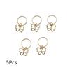 5Pcs Enamel Butterfly Pendant Hair Clip For Women Braid Metal Rings DIY Western Accessories Girls Headdress Tocado