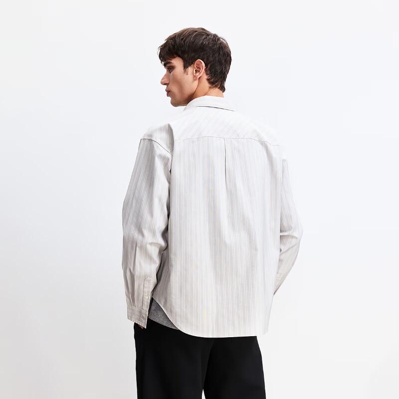 JACK&JONES Men's Striped Long Sleeve Turn-Down Collar Shirt