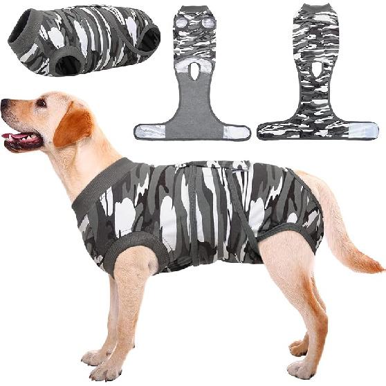Kuoser Recovery Suit for Dogs Cats After Surgery, Professional Pet Recovery Shirt Dog Abdominal Wounds Bandages, Substitute E-Collar & Cone,Prevent