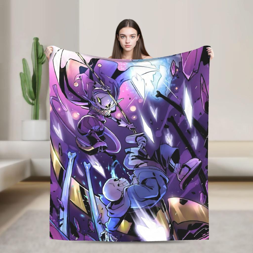 Undertale Sans Game Blankets Flannel Textile Decor   Multifunction Lightweight Throw Blanket for Bedding Couch Plush Thin Quilt
