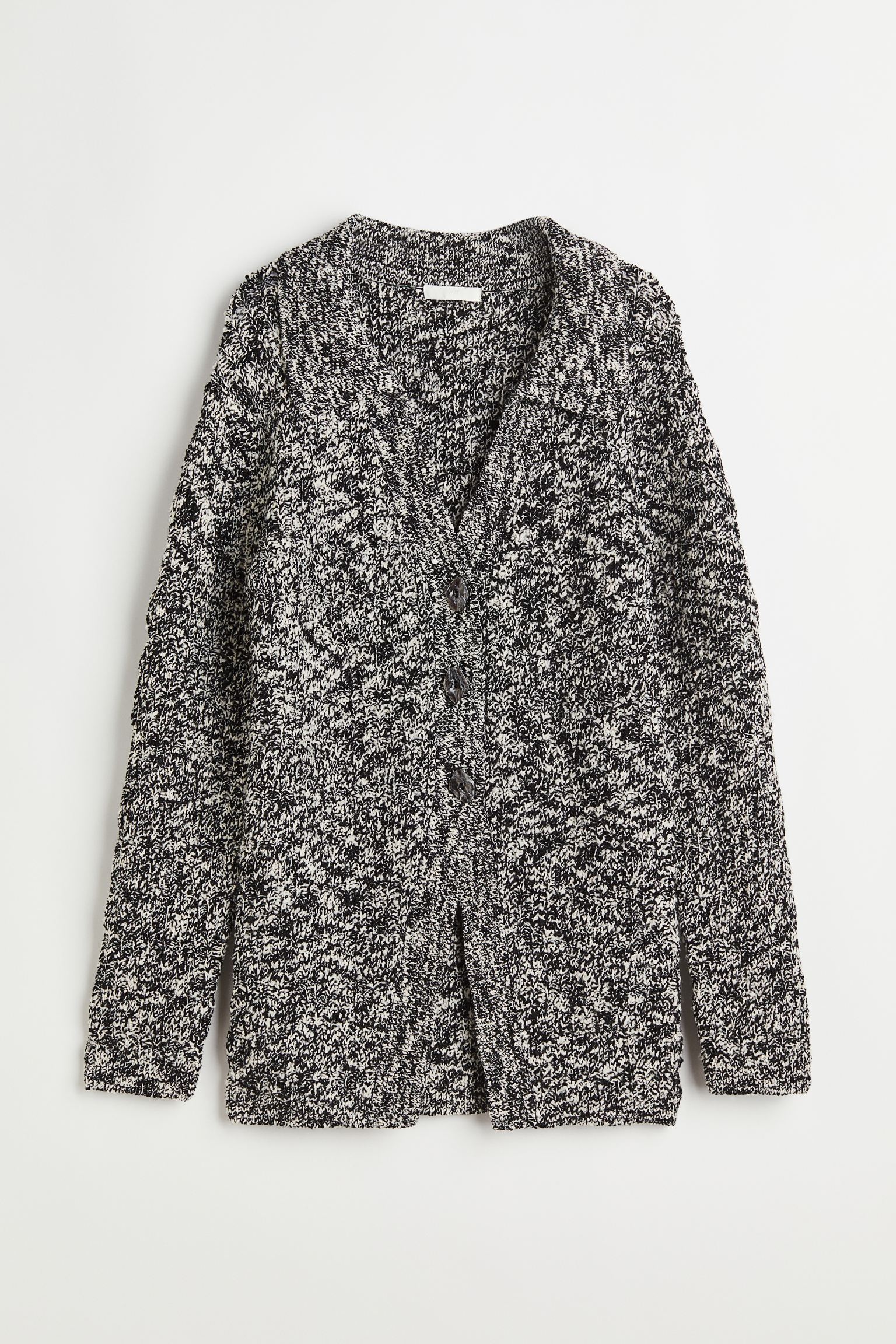 

Collared rib-knit cardigan