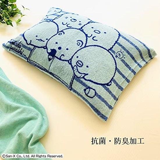 MORIPiLO Sumikko Gurashi Pillow Cover Towel Fabric Lizard (Soft Comfortable Stretchable Pillowcase) 43x63 35x50cm Usable Parents Children Unisex Cute