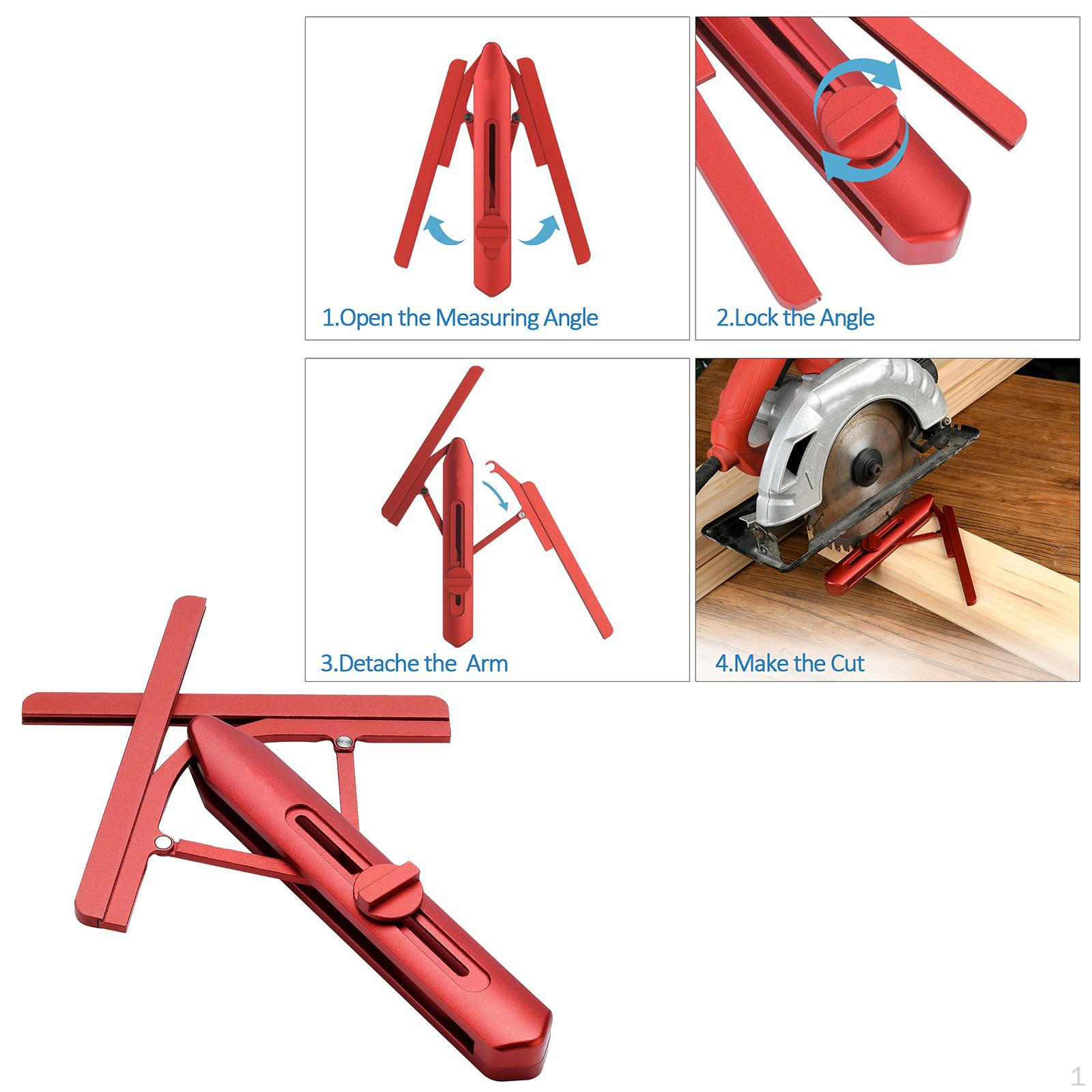 Saw Protractor Goniometer Professional 0-180° Angle Finder Multifunction Wearproof Construction